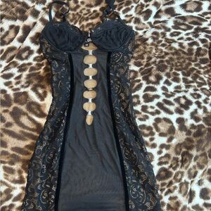 I.AM.GIA Black and Tan Lace Detail